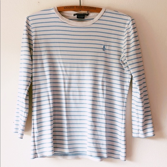 Ralph Lauren Tops - Ralph Lauren long sleeve blue striped tee M
